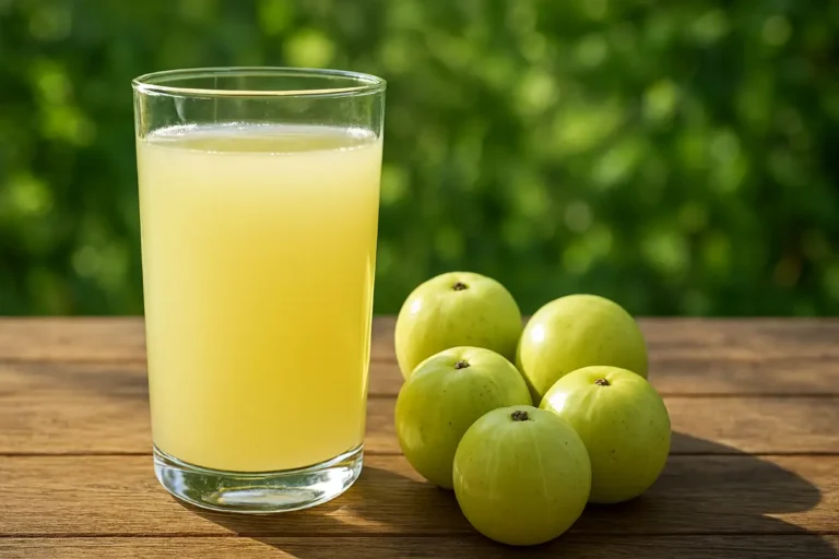 Nelli fruit juice with fresh amla